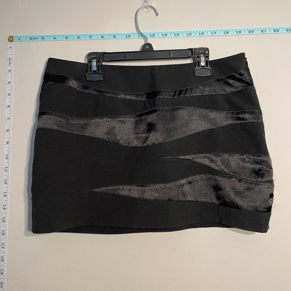 Guess Black Satin Wave Mini Skirt